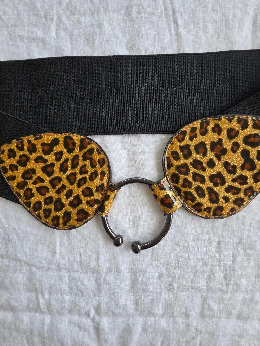 Betsy Johnson Leopard Print O-Ring Belt - Women Size Xl-2 XL